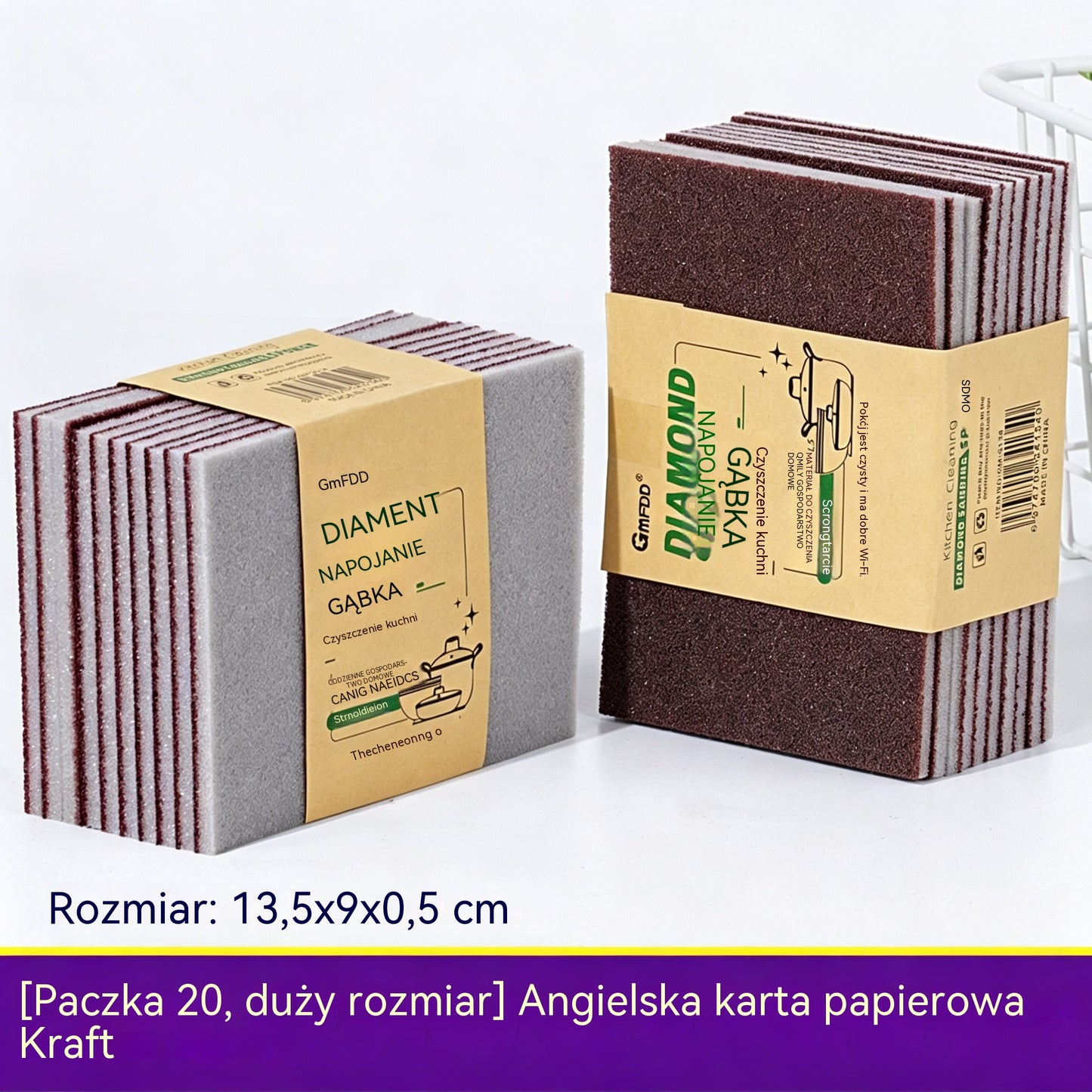 Opakowanie 20 sztuk——89zł😍Dwustronna gąbka ścierna, mocna i wielofunkcyjna do czyszczenia