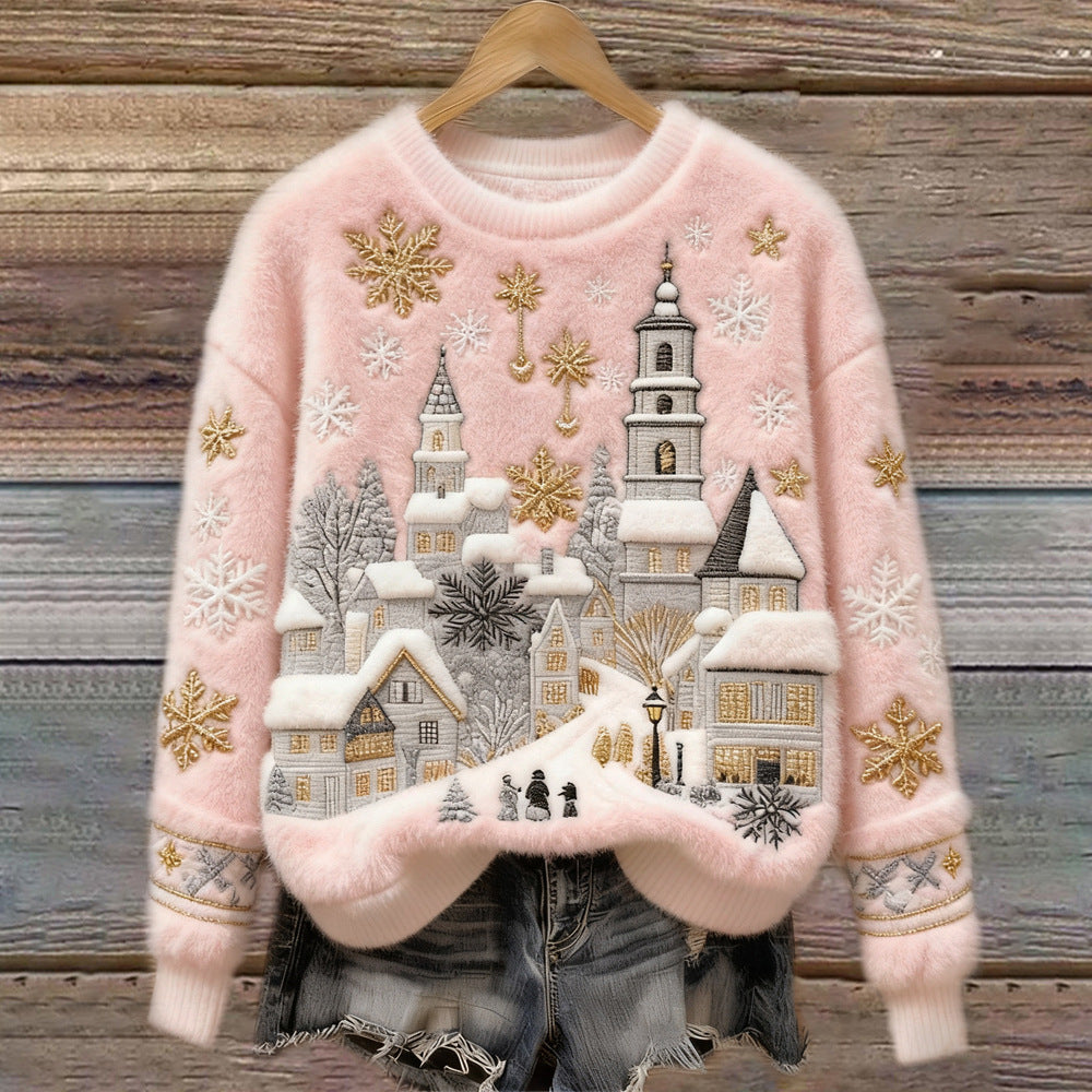 🎅【Božićno posebno izdanje】🎄【S-5XL】⛄Ženski božićni flanelasti džemper s lijepim uzorcima – topao, udoban i savršen za blagdansko razdoblje