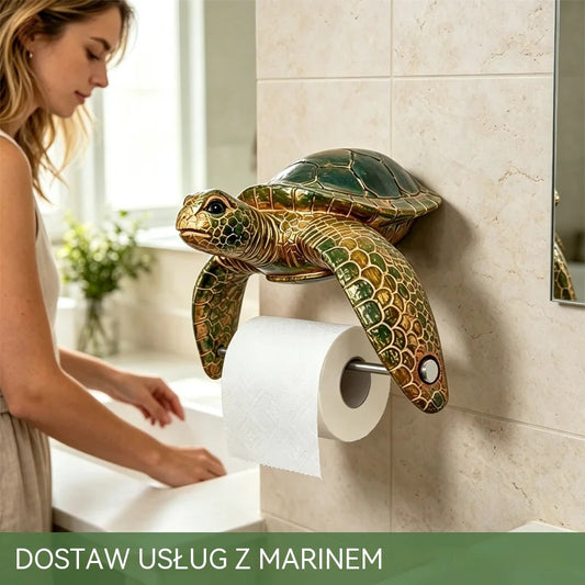 🐢🧻Retro ścienny uchwyt na serwetki z trójwymiarowym wzorem żółwia morskiego