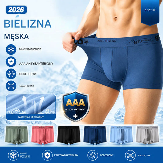 🔥【 6 za 109 zł.】🧊 49% OFF Ostatni dzień---2026 Nowe antybakteryjne bokserki męskie U Curved Mesh Modal Plus Size
