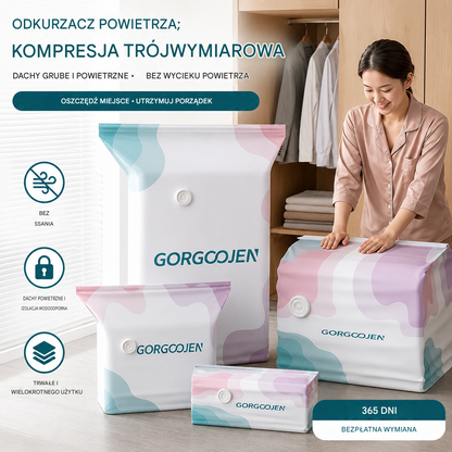 🧳5 za 109 zł.💨 Duży, kompresowalny worek próżniowy do przechowywania: nie wymaga pompki, szczelny i idealny do oszczędzania miejsca w walizkach i w domu ✈️