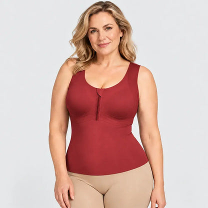 【M–3XL / 4 kolory】 Termiczna bielizna modelująca zapinana z przodu – zintegrowany system wyszczuplający brzuch i talię oraz wbudowane wkładki biustonoszowe – bezszwowa bielizna modelująca sylwetkę