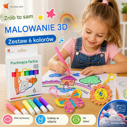 3 pudełka 109zł [łącznie 18 butelek] 🎨✨Żelowa farba popcorn DIY: 3D rozszerzający się długopis – bezpieczny, ekologiczny i nietoksyczny