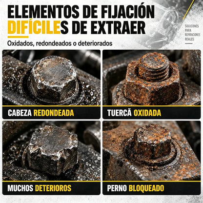 Kit de 14 Vasos Extractores de Tuercas y Tornillos | Vasos Antideslizantes para Tornillos Oxidados, Dañados o Pasados de Rosca