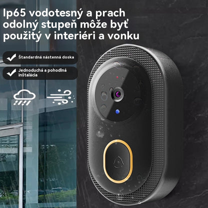 🔥Bezdrôtová zvončeková kamera: 1080P HD, 75° širokouhlý záber, vodeodolná, vhodná na vonkajšie použitie, s funkciou infračerveného nočného videnia.