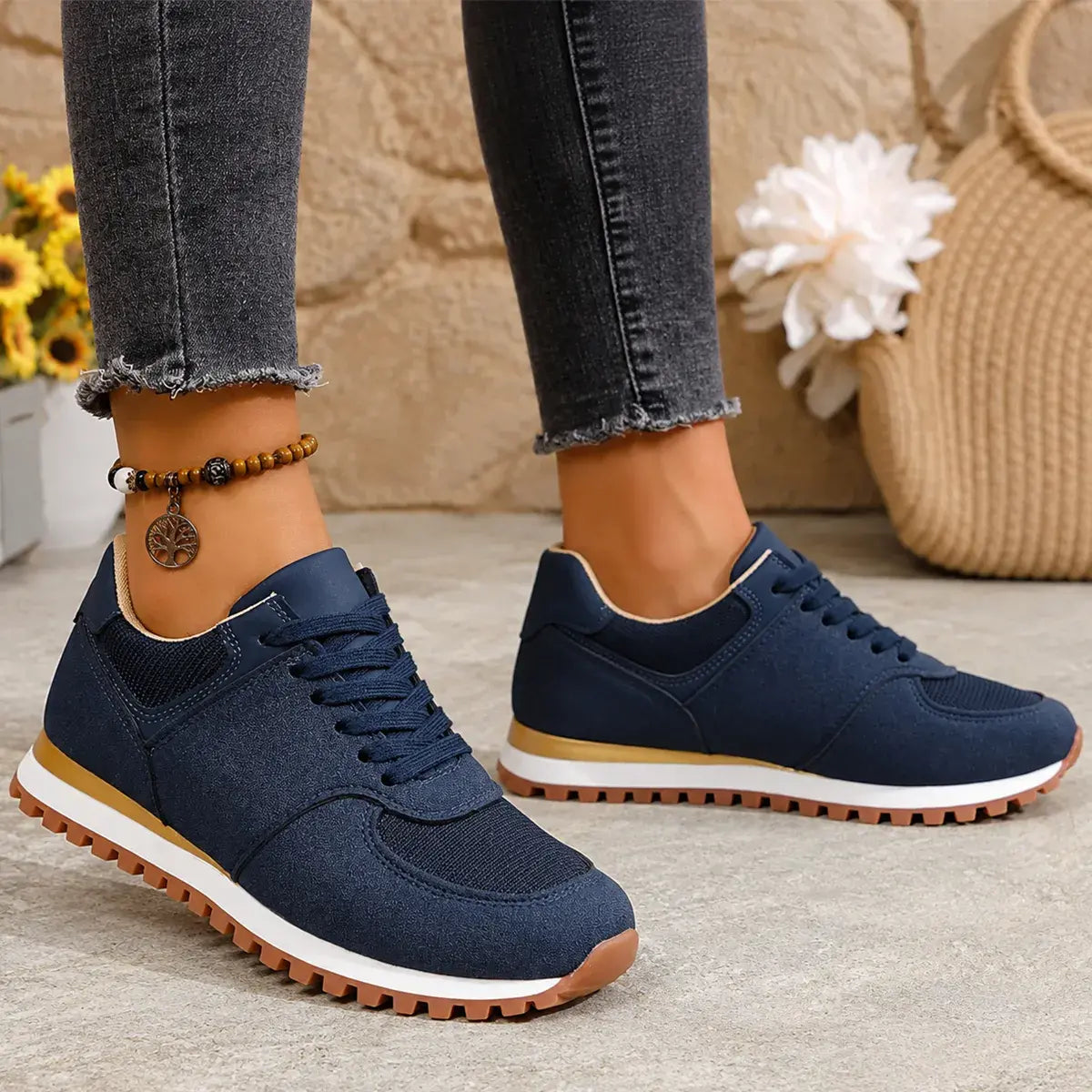 【36-43】Nowe damskie buty sportowe na sznurówki – lekkie, wygodne, oddychające, w dużych rozmiarach, idealne na co dzień