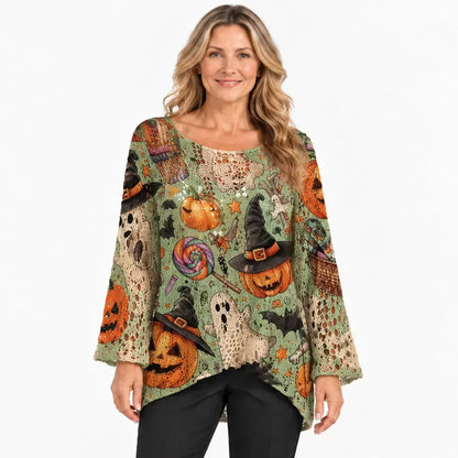 【S-5XL】👻😍 Wyjątkowy damski top z motywem halloweenowym – wygodny i stylowy
