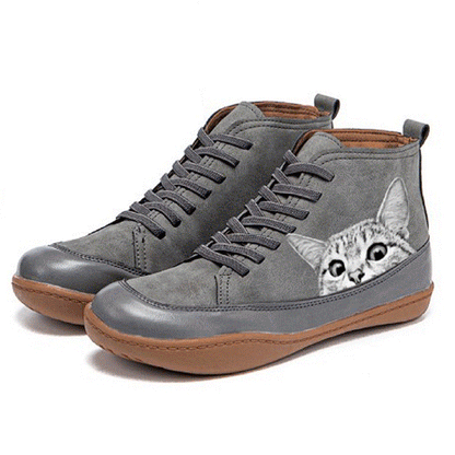 【35-43】 Zapatillas cómodas de mujer con estampado de gatos, novedad 2025