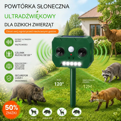 🔥Zewnętrzny odstraszacz ptaków ultradźwiękowy zasilany energią słoneczną z dwoma głośnikami i migającymi światłami