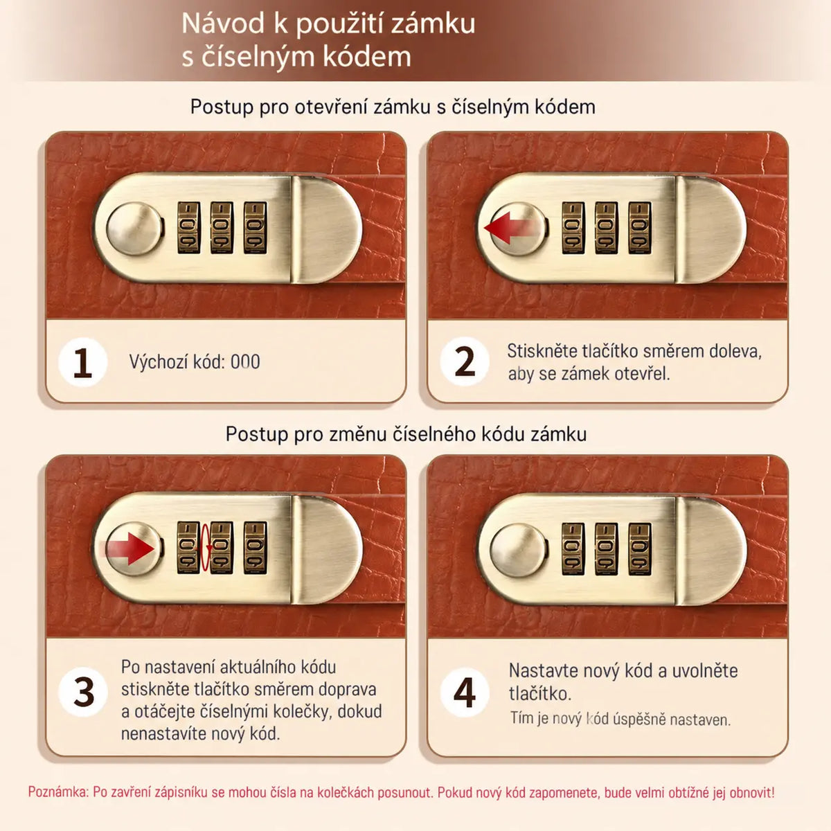 K uložení šeků, hotovosti, bankovních karet a různých dokladů používejte zápisník chráněný heslem.