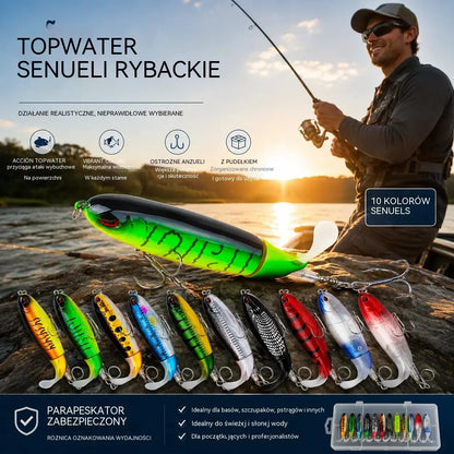 🐟🎣【5 sztuk】5 przynęt biomimetycznych: realistyczne ruchy pływackie, ostre i wysokie haki, odpowiednie zarówno do wody słodkiej, jak i słonej.