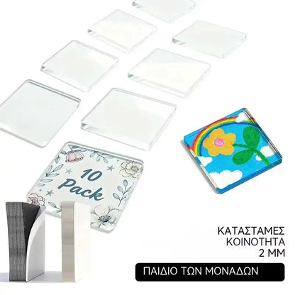 🧲✨ Σετ DIY με διαφανείς μαγνήτες ψυγείου | Δημιουργήστε τις δικές σας αναμνήσεις