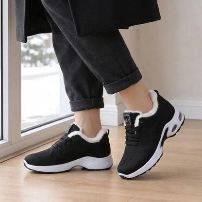 ✨【36-43】Zimowe, sznurowane buty sportowe z siateczki i polaru na sezon 2026