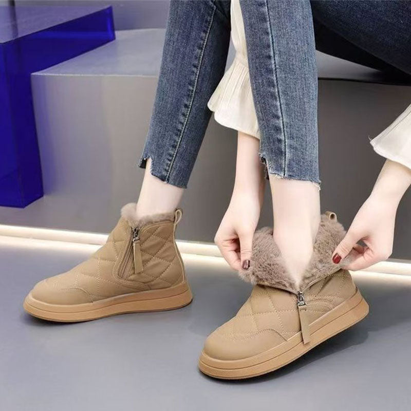 👢【35-41】Nuevo estilo para otoño e invierno, botas cortas impermeables, antideslizantes, cálidas y de moda con suela suave.-4144987