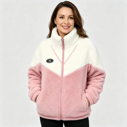🔥🐏【M-4XL】Bawełniana kurtka zimowa, gruba podszewka z owczego futra, ciepły płaszcz