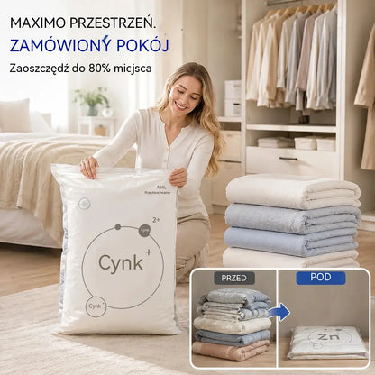 🧳【Σετ 5 τεμαχίων 109 zł】💨 Μεγάλη, συμπιέσιμη τσάντα αποθήκευσης κενού αέρος: δεν απαιτείται αντλία, στεγανή και ιδανική για εξοικονόμηση χώρου στις βαλίτσες και στο σπίτι ✈️