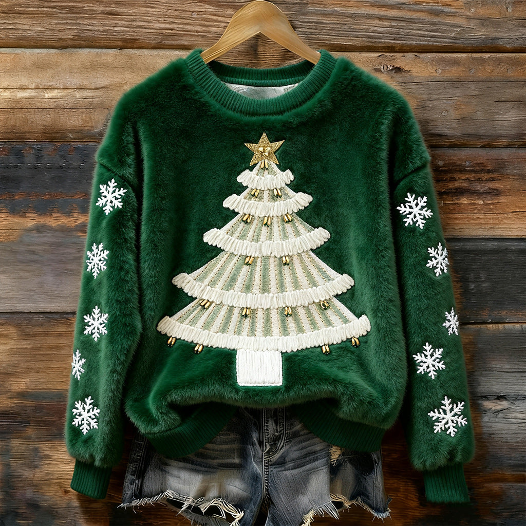 🎅【Božićno posebno izdanje】🎄【S-5XL】⛄Ženski božićni flanelasti džemper s lijepim uzorcima – topao, udoban i savršen za blagdansko razdoblje
