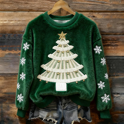 🎅【Božićno posebno izdanje】🎄【S-5XL】⛄Ženski božićni flanelasti džemper s lijepim uzorcima – topao, udoban i savršen za blagdansko razdoblje