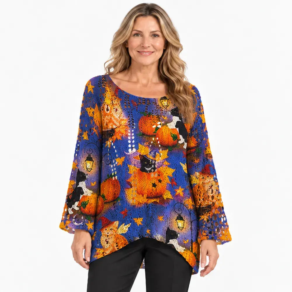 【S-5XL】👻😍 Wyjątkowy damski top z motywem halloweenowym – wygodny i stylowy