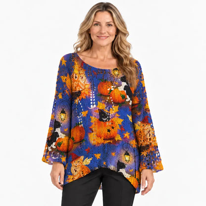 【S-5XL】👻😍 Wyjątkowy damski top z motywem halloweenowym – wygodny i stylowy