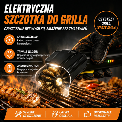🔋🧹 Bezprzewodowa elektryczna szczotka do czyszczenia grilla – bateria litowa, wielofunkcyjna i łatwa w użyciu 🔥🍖