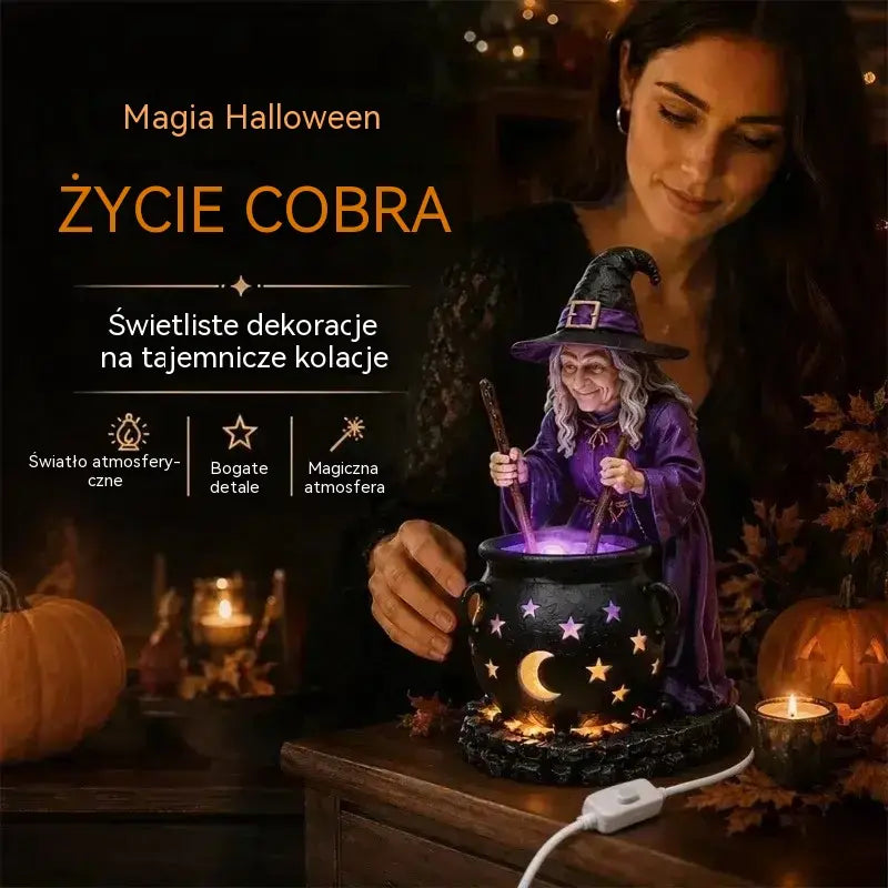 🧙‍♀️🎃 Figurka czarownicy na Halloween w kotle