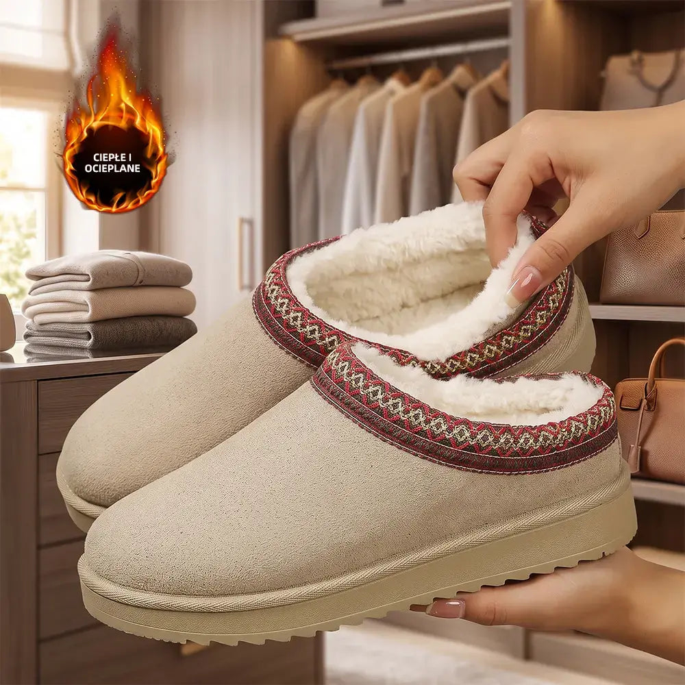 【36-44】Nowe damskie buty zimowe na jesień i zimę – śniegowce z koronką, półbuty, ocieplane grubym futerkiem