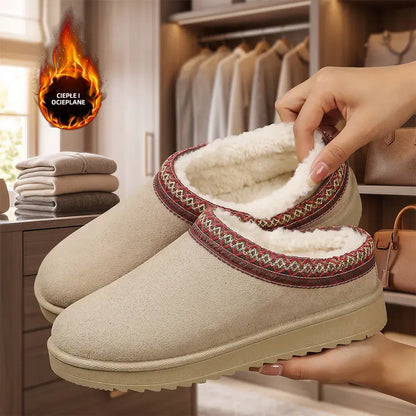 【36-44】Nowe damskie buty zimowe na jesień i zimę – śniegowce z koronką, półbuty, ocieplane grubym futerkiem