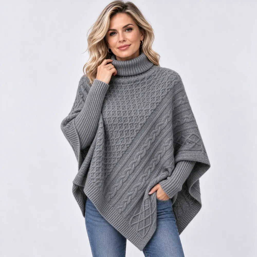 【S-3XL / 6 kolorów】 Jesienno-zimowy sweter z golfem i warkoczowym splotem – luźny krój, gruby splot