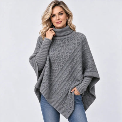 【S-3XL / 6 kolorów】 Jesienno-zimowy sweter z golfem i warkoczowym splotem – luźny krój, gruby splot