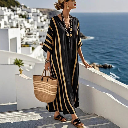🥻【S-5XL】Este vestido es extremadamente bonito y perfecto para las vacaciones de verano. Largo, transpirable y elegante, ideal para paseos por la playa o salidas nocturnas.