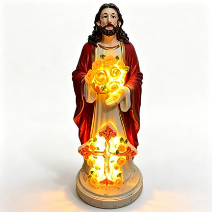 🙏Przynieś błogosławieństwo i święte światło do swojego domu! Posągi Jezusa i Maryi promieniujące ciepłem.