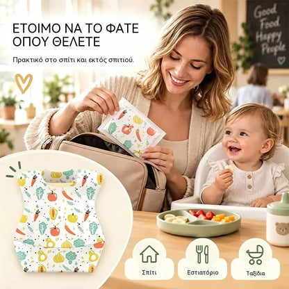 🛡️【30 τεμάχια】👶 Σαλιάρα μωρού μιας χρήσης με τρισδιάστατη θήκη που δεν στεγανοποιεί – Λεπτή, αδιάβροχη και πρακτική για καθημερινή χρήση 🍽️