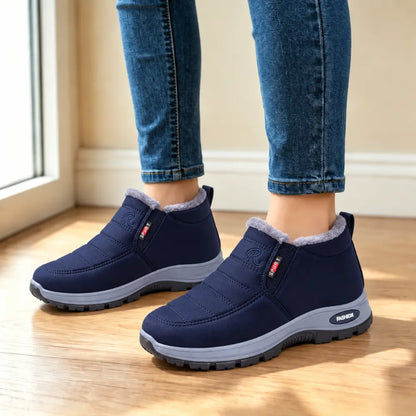 【35-47】Damskie buty zimowe dla seniorek – ocieplane, grube, wsuwane, śniegowce, w dużych rozmiarach, do domu i na zewnątrz