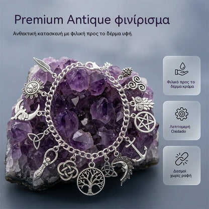 Βραχιόλι-γούρι vintage με μυστικιστική αίσθηση για γυναίκες – Ουράνια, γοτθικά και boho κοσμήματα 🔮✨