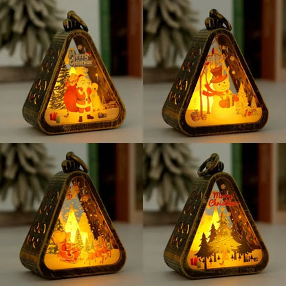 🌲🎅【Zestaw 4 sztuk】🎁✨Świąteczne lampki nocne w stylu retro | Świecąca dekoracja – bałwanek | Ozdoba na parapet lub stół