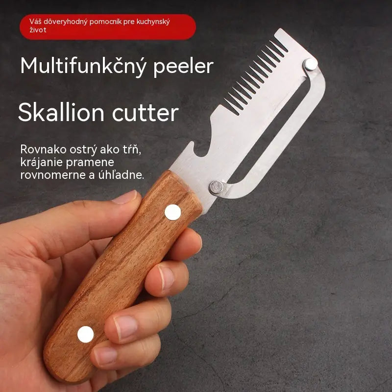 ✅Kupte 1 a získejte 1 zdarma (celkem dva kusy)🧅🔪 Multifunkční kuchyňská škrabka 3 v 1: Loupe, seká a otevírá láhve! 🔥