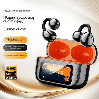 1 τεμάχιο 30  ευρώ 🎧Ασύρματα ακουστικά Bluetooth τύπου clip, αθλητικά ακουστικά με έγχρωμη οθόνη LCD