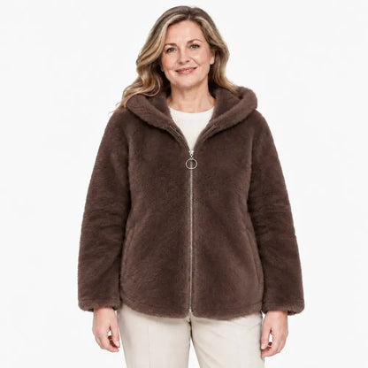 【M-7XL】Γυναικείο χειμερινό φλις μπουφάν - χοντρό, διπλής όψης, με κουκούλα, μονωτικό, με φερμουάρ