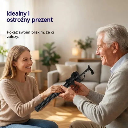 ✨2 w 1 składana laska z krzesłem, kule są antypoślizgowe, składane i przenośne✅