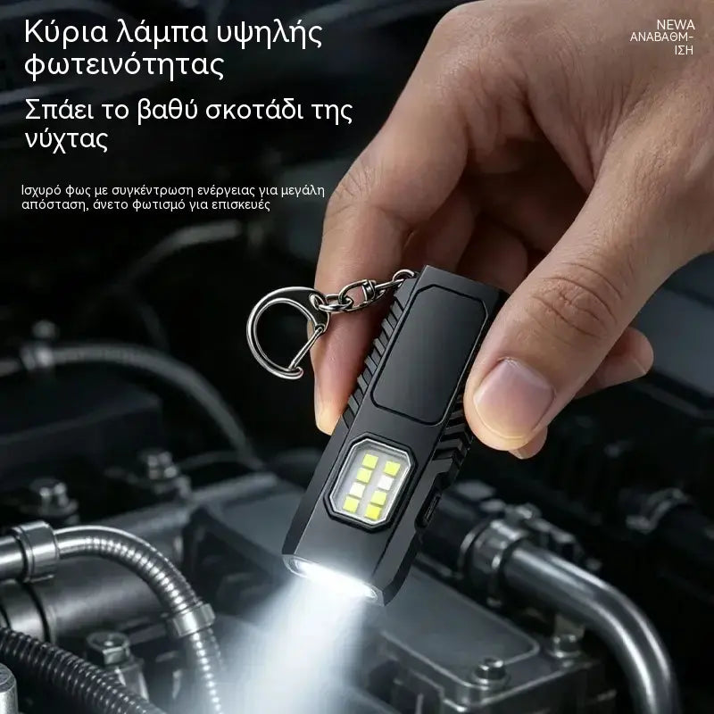 🔥1 τεμάχιο 24 ευρώ✨🔦 Πολυλειτουργικός μίνι φακός-μπρελόκ LED, με δυνατότητα φόρτισης μέσω USB.