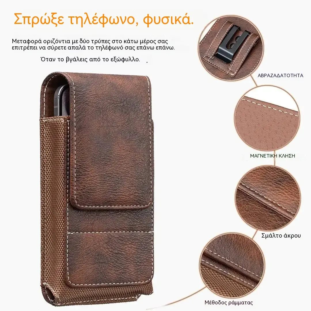 26 ευρώ ανά τεμάχιο🔥 Θήκη κινητού τηλεφώνου με κλιπ ζώνης – Μαγνητικό κλείσιμο, ανθεκτική και με υποδοχή κάρτας