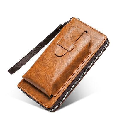💼【Lucrat manual】Portofel bărbătesc multifuncțional din piele naturală, lucrat manual – Stil nou & elegant
