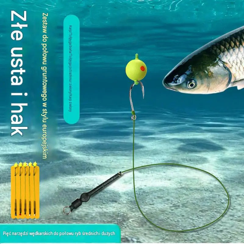 【Zestaw 5 sztuk】2 zestaw 99 zł. 🎣🐟Zestaw żyłek anty-dennych, haczyk wędkarski z pływającymi koralikami