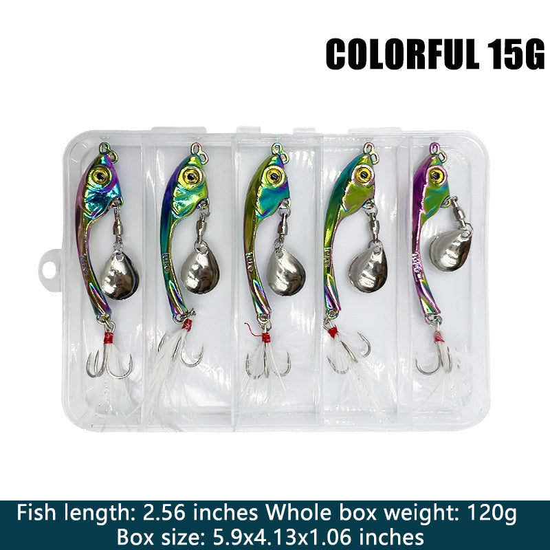 🐟🎣【5 sztuk】 Luya Kolorowa przynęta wędkarska o dalekim zasięgu, drżąca ze stopu cynku