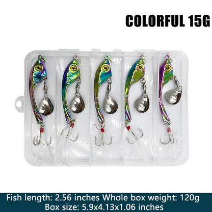🐟🎣【5 sztuk】 Luya Kolorowa przynęta wędkarska o dalekim zasięgu, drżąca ze stopu cynku