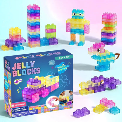1 zestaw 109zł🎁😍Klocki żelowe, zestaw 40 miękkich klocków.