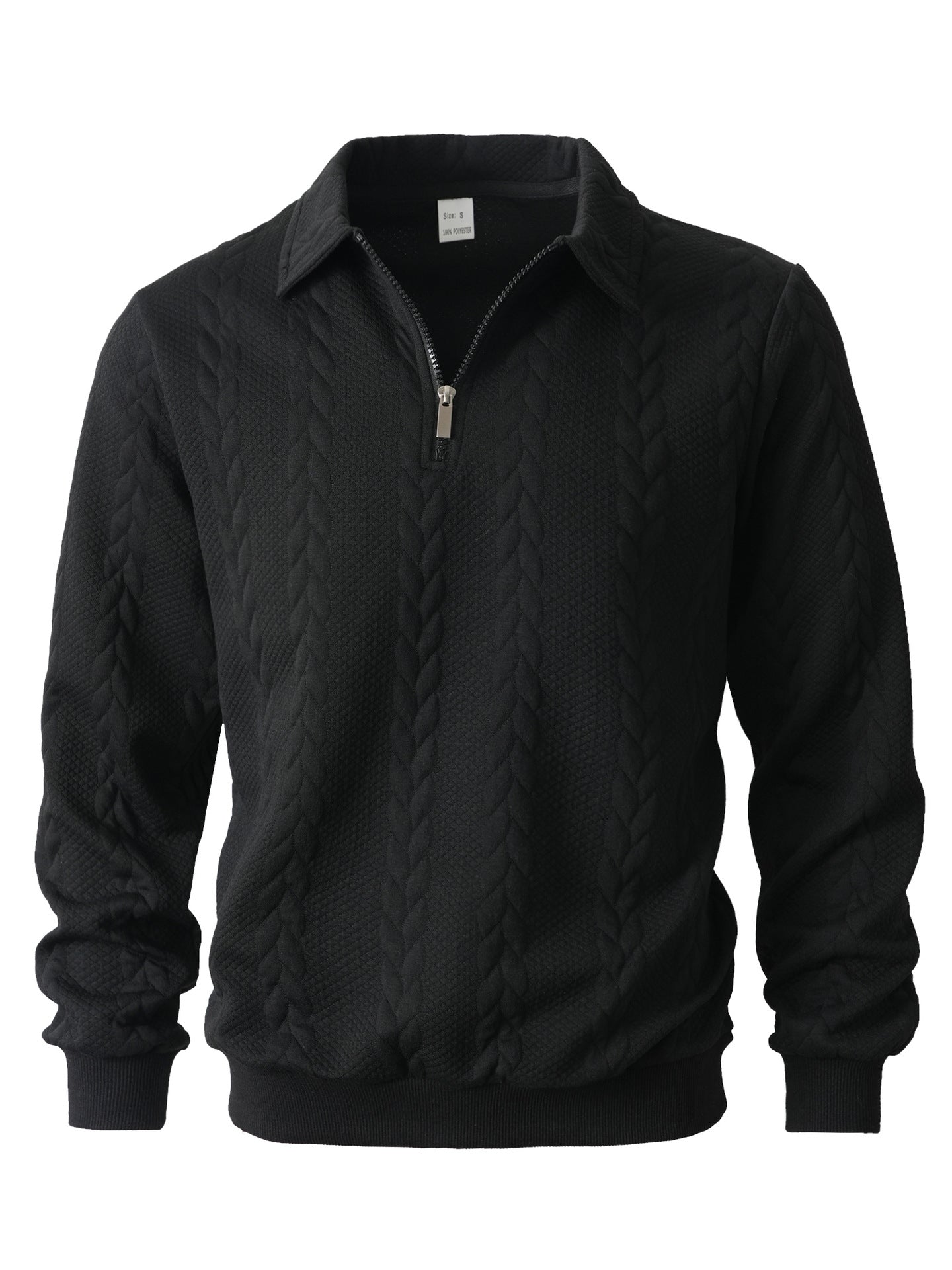 👔Suéter de hombre con cuello jacquard, casual, de punto, manga larga
