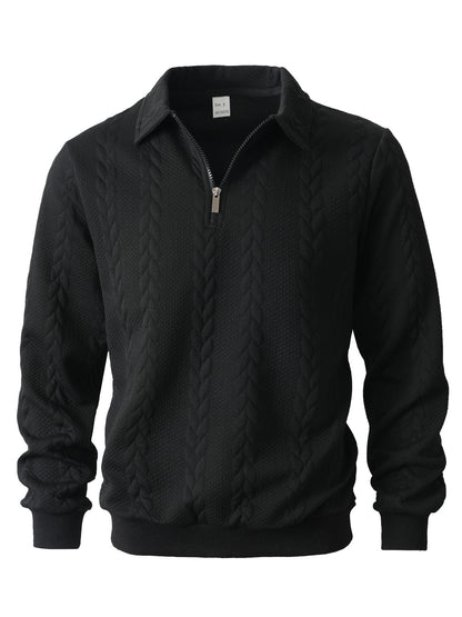👔Suéter de hombre con cuello jacquard, casual, de punto, manga larga