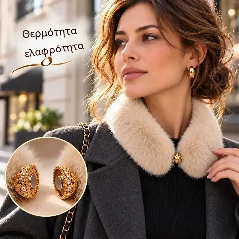 🧣 Θερμαντικό λαιμού από συνθετική γούνα (τύπου προβιάς) με μαγνητικό κούμπωμα ⚡ · Ζεστασιά και κομψότητα για το φθινόπωρο/χειμώνα · Το φοράτε στη στιγμή · Διαθέσιμο σε 6 χρώματα 🌟!